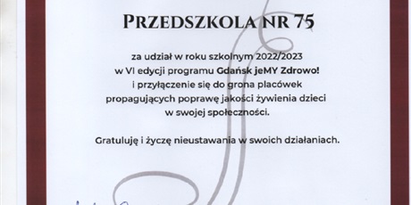 Dyplomy - rok przedszkolny 2022/2023